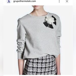 Kate Spade Broome Street bow sweatshirt in grey